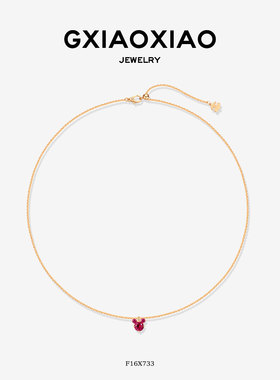 G XIAOXIAO轻奢时尚气质高级百搭红色米奇项链 F16X733