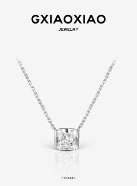 高级感轻奢气质冰花方糖项链