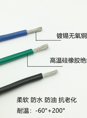 耐高温线AGR硅橡胶绝缘软电机引线0.751.0 1.5 4 6平方耐高温单芯