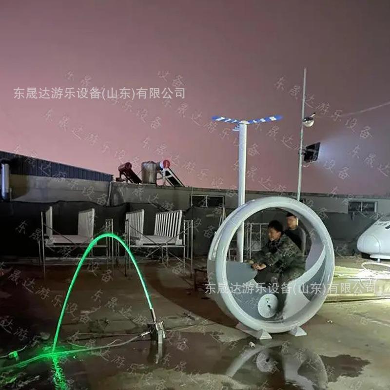 Stainless steel dynamic power generation fountain bicycle Scenic playground intelligent pedal power generation colorful luminous bicycle