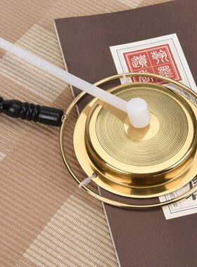 法尖子象档长柄子直 黄铜板佛具制铛子引庆铜铛瑞子器杆