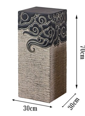 新中式摆件禅意祥云柱软装入户门口创意艺术落地古U典家具茶室装