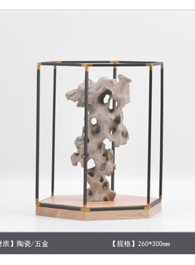 新中式创意太湖石摆件样板间售楼处D玄关茶室桌面禅意软装饰品摆