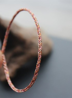 结福记洒金线八股编手绳四股金刚结D手链学生闺蜜礼物极细可穿挂