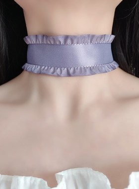 气质颈链宽边遮颈纹脖子装饰挡脖子疤痕颈部饰品S荷叶边脖链脖圈