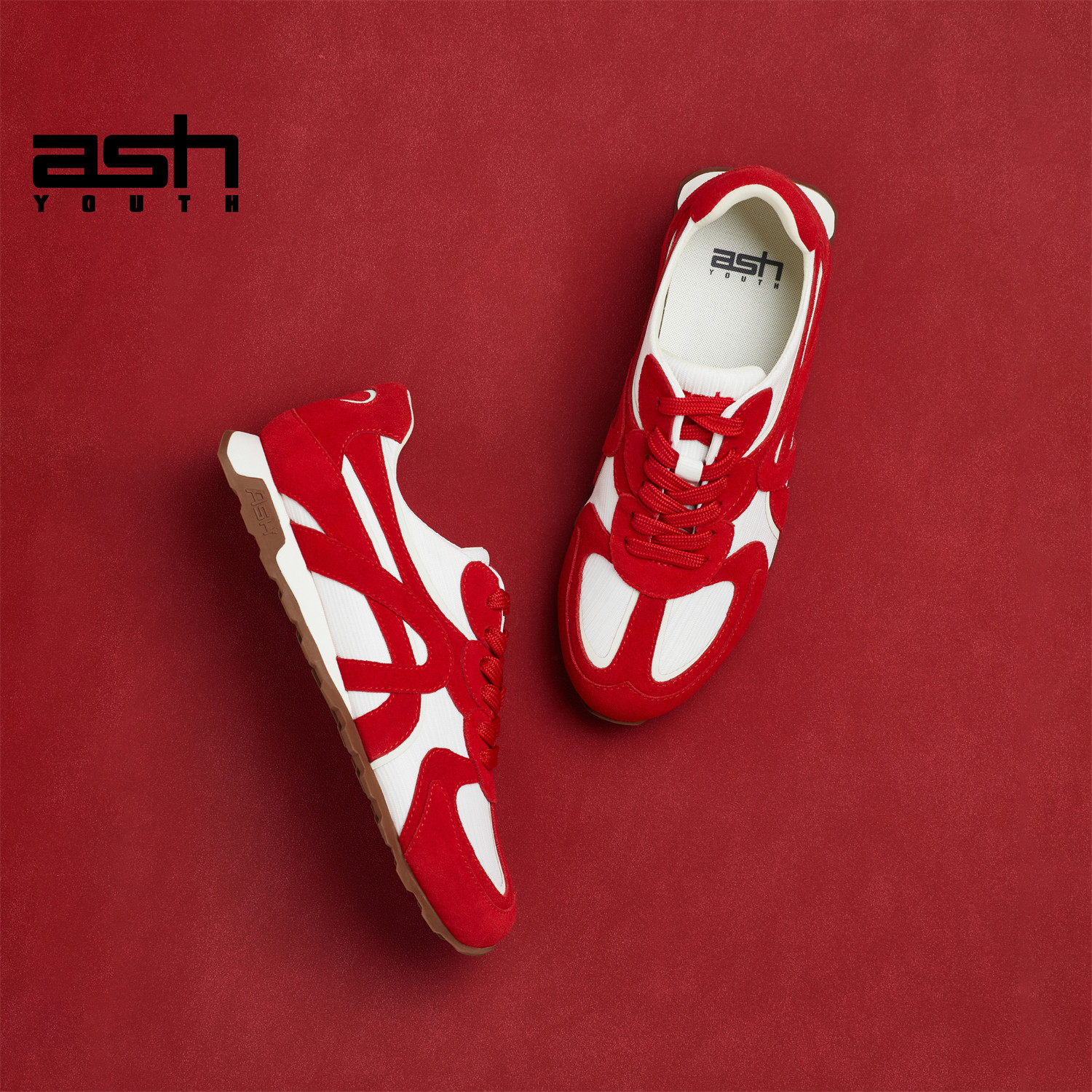 【明星同款】ASH YOUTH「爱心苹果」休闲单鞋真皮薄底德训鞋女鞋,淘宝优惠券,粉丝福利购,淘宝优惠卷