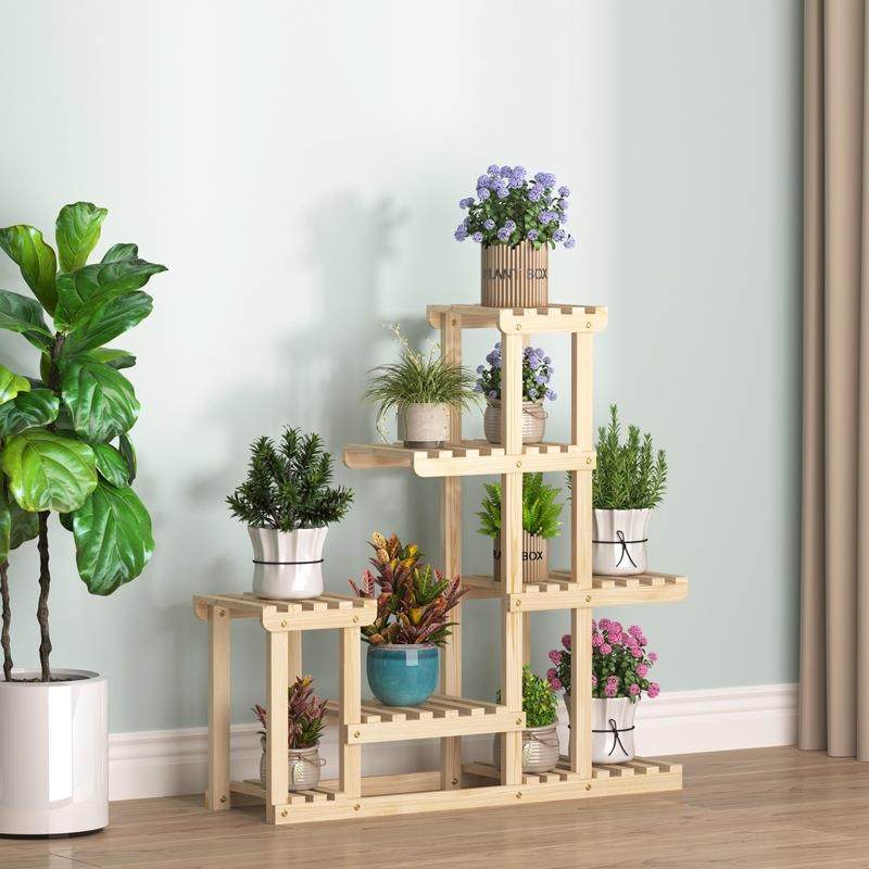 室内外实木质花架子阳台客厅碳化防腐绿萝多肉植物置物架落地多层,淘宝优惠券,粉丝福利购,淘宝优惠卷