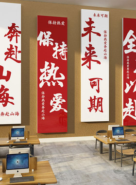 办公室墙面装饰画氛围布置公司文化墙体企业标语爆单墙贴励志挂画