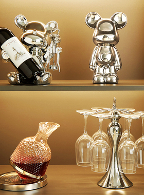 轻奢高档红酒架酒柜装饰品摆件现D代高级感客厅电视餐柜家居摆设