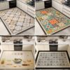 Kitchen floor mats are non-slip and oil-proof, wipeable and washable, pvc floor mats, waterproof and anti-dirty mats, and leather carpets.