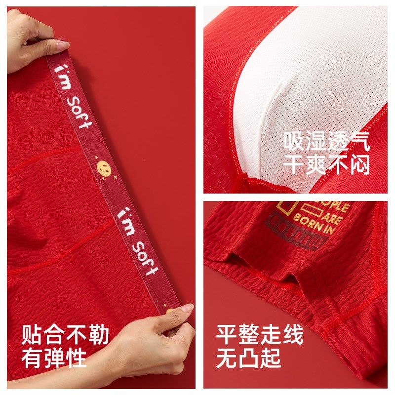 红色本命年2025蛇年内裤胖大童男加肥加大码青少年儿童男童纯棉13,淘宝优惠券,粉丝福利购,淘宝优惠卷