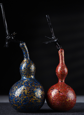 大漆葫芦摆件挂件m把件饰品手工艺品彩漆大漆工艺手捻葫芦