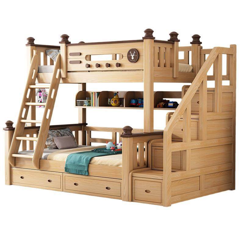 榉木上下床双层床全实木儿童床高低床小户型子母床上下铺木床双层,淘宝优惠券,粉丝福利购,淘宝优惠卷