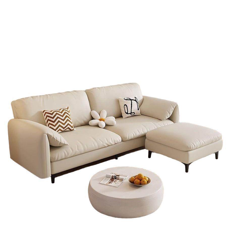 奶油风小户型沙发客厅卧室客房双人三人民宿公寓租房猫爪皮布沙发,淘宝优惠券,粉丝福利购,淘宝优惠卷