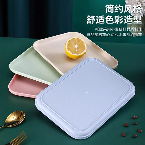 北欧ins托盘家用放茶杯水杯茶盘塑料客厅茶几杯子长方形水果餐盘 - 图0