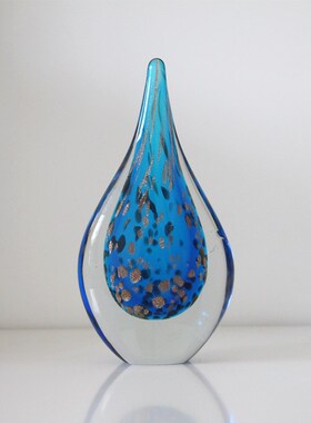 琉璃水滴造型艺术摆件p客厅博古架样板间新婚房酒店装饰品乔迁礼