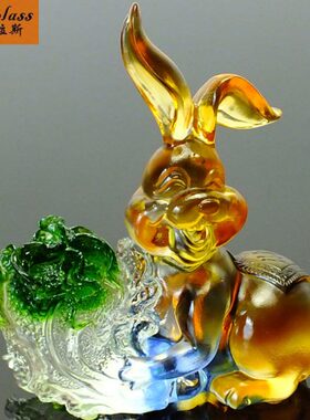 摆设琉璃新婚礼品摆件班德拉斯结婚礼物兔子工艺品摆件摆件创意