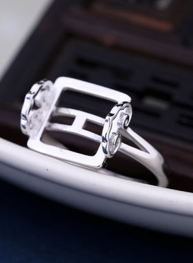 S925银戒指空托女镶l嵌玉石蜜蜡琥珀方戒托11*11 15*15 8*8  13*1