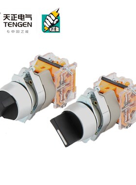 TENGEN天正电气 TGLA39-11X/2 20X/3旋转开关旋钮开关二档三档黑