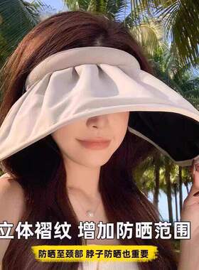 黑胶防晒帽防紫外线空顶帽子