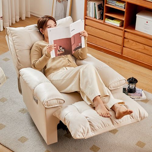 电动单人位沙发云朵懒人椅头等仓多功能卧室可睡躺客厅休闲摇摇椅 - 图0