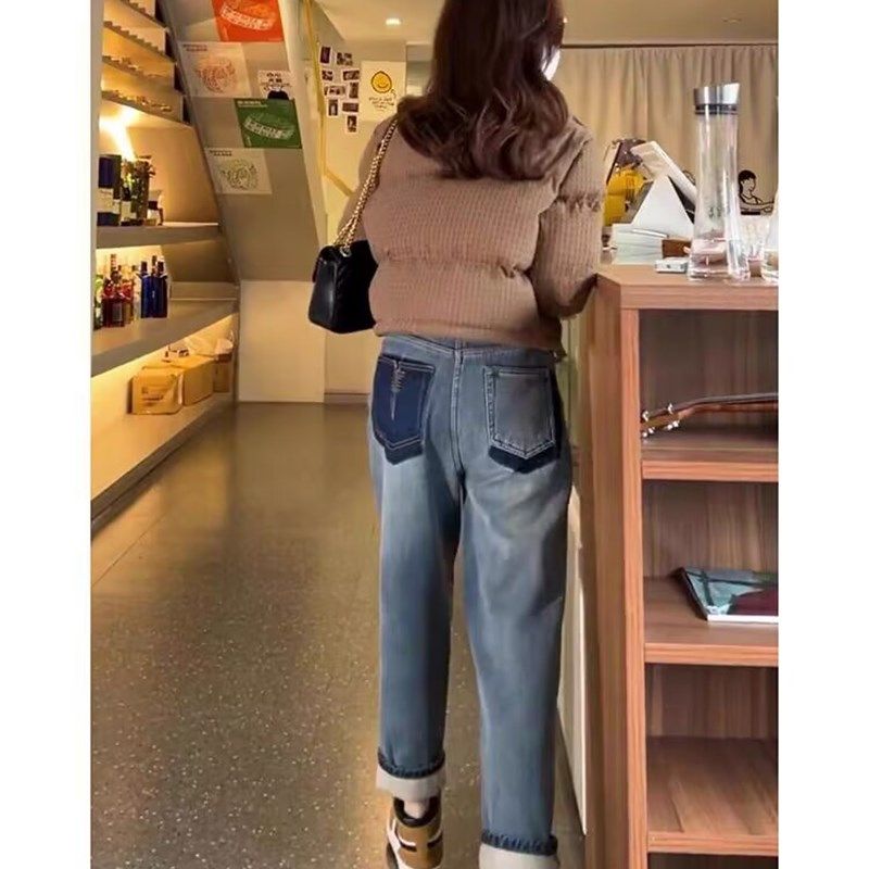 孕妇牛仔裤春秋款时尚外穿宽松哈伦裤秋冬加绒老爹裤2025新款长裤,淘宝优惠券,粉丝福利购,淘宝优惠卷