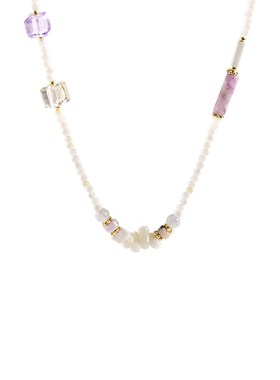 多巴胺甜美彩色串珠项链女轻奢小众亚克力水晶锁骨链网红颈链