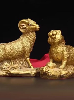 全铜十二生肖摆件属鼠牛虎兔马羊猴鸡龙蛇狗猪工艺品大号中式送礼