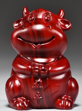 红色木雕十二生肖摆件一套实木质鼠牛虎兔龙蛇马羊猴鸡狗猪工艺