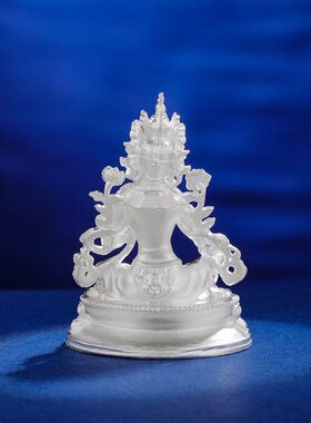 S999纯银小佛像迷你绿度母小佛像纯银观世音菩萨随身