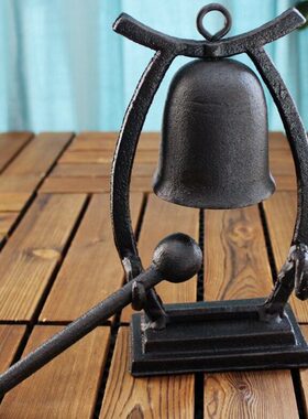特价经典复古创意铸铁台式手敲铃老式台铃铁艺铃铛酒吧家居摆件
