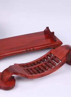 梨如意家居摆件精雕木送礼非洲刻招财算盘精品收藏铁