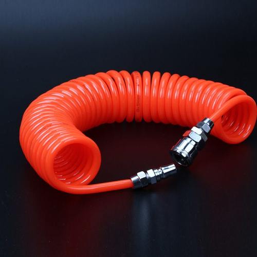 PU管弹簧软管气泵管外直径4/6/8/10/12/16mm伸缩空压机气管配接头 - 图1