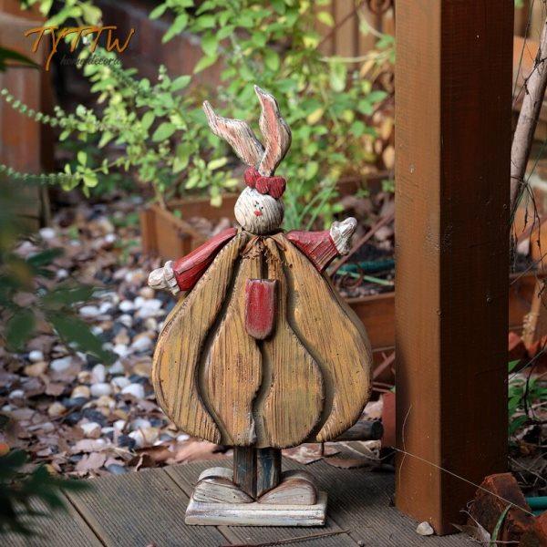 花园装饰庭院 木质兔子情侣摆件落地乡村风格装饰,淘宝优惠券,粉丝福利购,淘宝优惠卷
