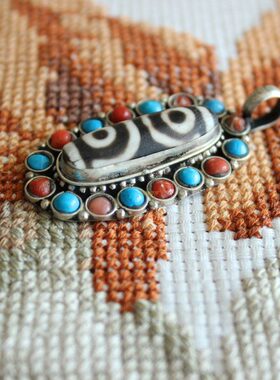 免邮拉藏尼泊尔萨藏族饰品手工饰天珠饰品制项坠挂件吊坠民族西藏