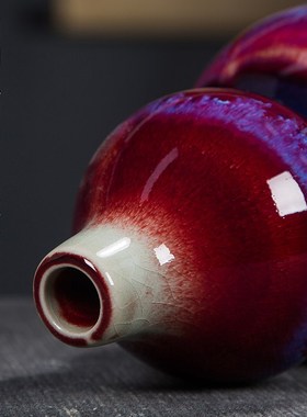 创意新中式工艺品窑变葫芦u摆件家居客厅酒柜玄关装饰品博古架摆