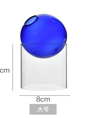 网红宝蓝色c摆件轻奢现代简约家居饰品家装白色客厅插花艺干花花