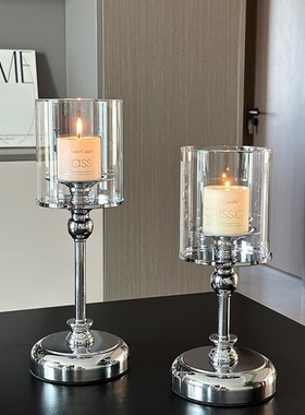 蜡烛烛台轻奢高档家居电视柜酒柜装饰玄关客厅摆R件现代办公室高