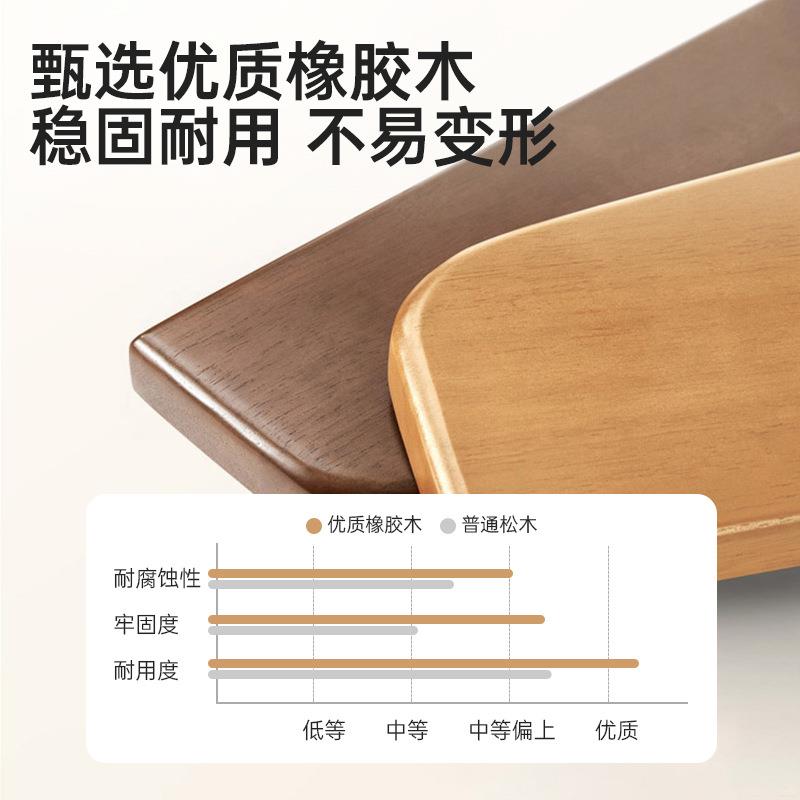 可叠放凳子省空间实木梳妆凳极简风圆凳家用客厅卧室化妆藤编方凳 - 图2