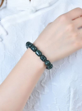 【路路通】手工制作和田青玉路路通手链手串珠子男女礼物带证书