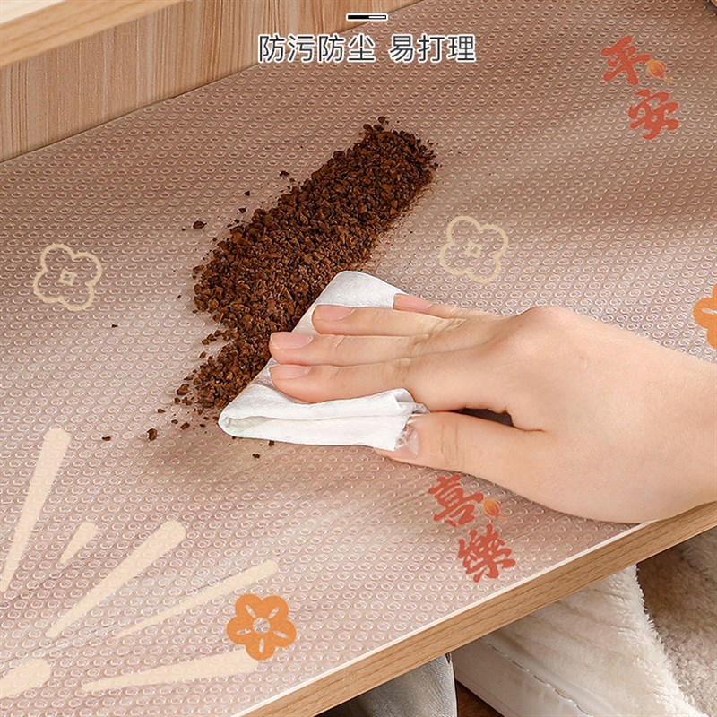 平安喜乐橱柜防尘垫厨房抽屉垫纸防霉贴纸家用橱R柜防水加厚防滑 - 图2
