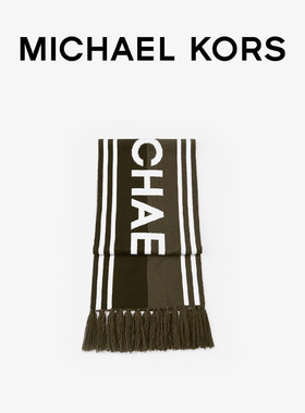 【双十一抢先购】MK官方 SCARF秋冬季女士围巾字母条纹保暖披肩DB