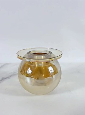 简约现代几何形茶色烟灰茶色水晶摆件售楼处软装饰品桌面摆设