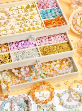 琉璃串珠手链女款手工diy材料成人小众设计闺蜜手串多巴胺手饰品