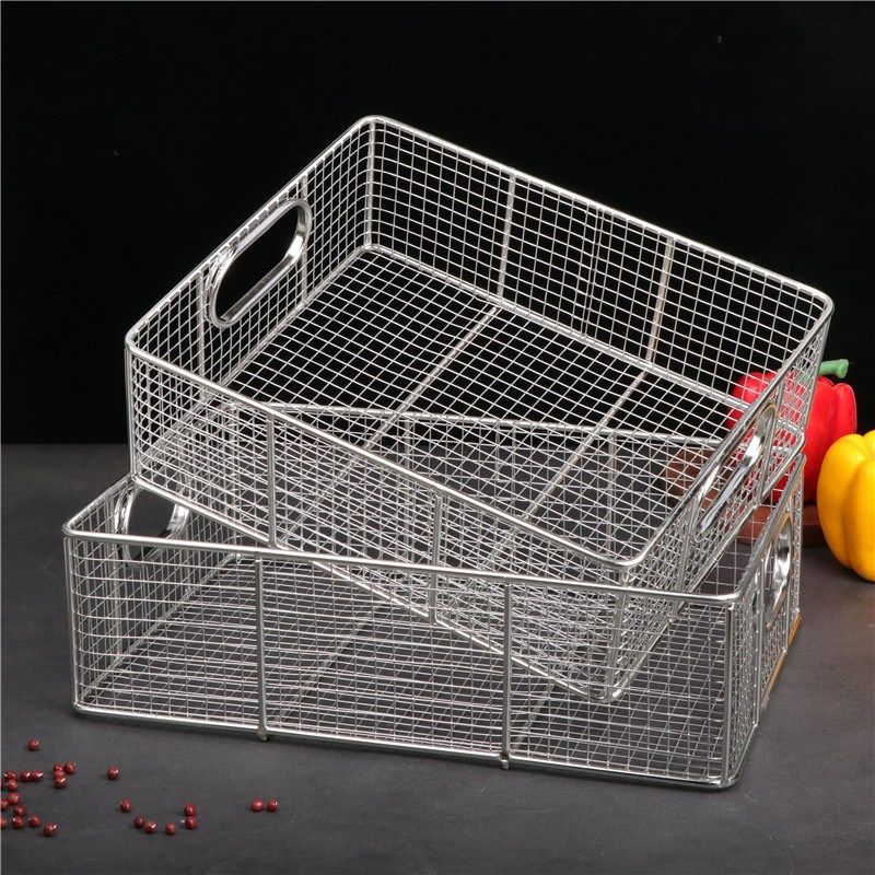 304不锈钢长方形网筐网篮提孔方篮大号油炸篮加粗钢丝沥水篮果篮,淘宝优惠券,粉丝福利购,淘宝优惠卷