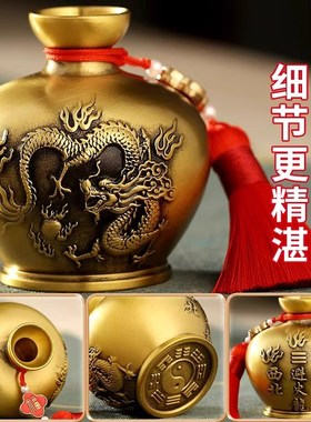 避火龙瓶子厨房西北角正北黄碎石辟火龙瓶壁碧铜葫芦土Z全黄铜摆