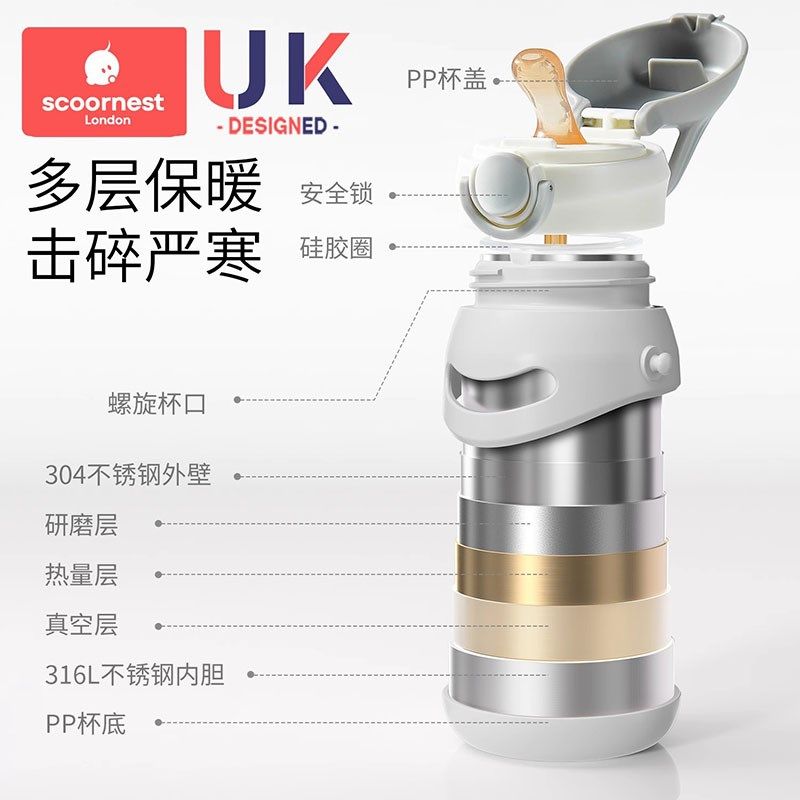 科巢儿童吸管保温杯学生水杯幼儿园吸管杯外出316不锈钢奶瓶水壶,淘宝优惠券,粉丝福利购,淘宝优惠卷