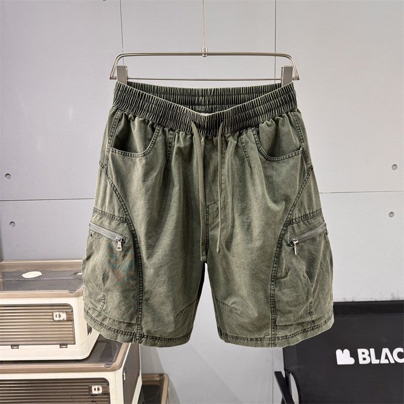 2025夏季水洗棉工装五分裤男宽松休闲短裤大口袋百搭潮流直筒中裤,淘宝优惠券,粉丝福利购,淘宝优惠卷