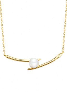 珍珠真纯银筷子简约百搭挂件木子项坠项链坠平衡颈饰淡水25s9天然