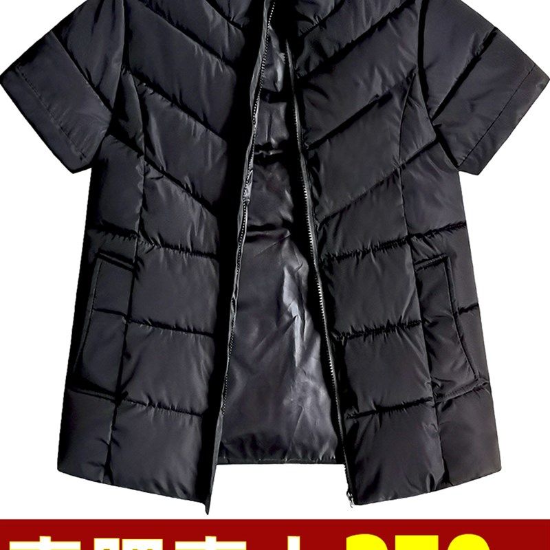 男短袖干活棉袄特体胖羽绒棉服超大号加肥加大码厚款耐脏半袖棉衣,淘宝优惠券,粉丝福利购,淘宝优惠卷